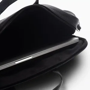 Classic Men’s Black Leather Laptop Bag Premium Executive Business <b>Briefcase</b> with Large Capacity & Professional Office Design - Product Image 4