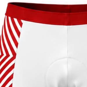 Shorts de cyclisme blancs et rouges vifs, rembourrés, respirants, à séchage rapide, extensibles, pour la course sur route, l'entraînement et les performances sportives - Product Image 6