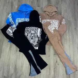 KERNEL APPAREL 2026 Autumn/Winter New 100% Cotton Breathable Eco-Friendly Velvet Warm Hoodie Sports <b>Pants</b> Two-Piece Set for Men - Product Image 1