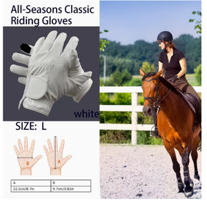 Gants d'équitation blancs unis pour hommes, coupe classique, accessoires équestres, vêtements d'équitation professionnels, respirants - Product Image 6
