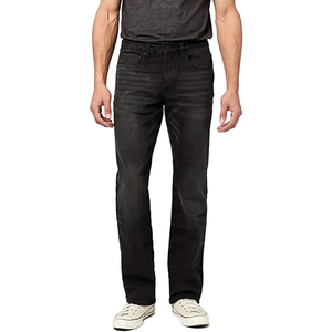 Jeans en denim noir sur mesure pour hommes, coupe droite, pour un style décontracté, streetwear, usage quotidien, mode moderne et marque privée - Product Image 1