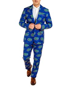 Costume bleu imprimé pour homme Floorida Gators, ensemble 2 pièces, impression par transfert par sublimation, coupe classique, style business, vêtements de sport - Product Image 1
