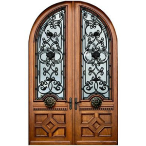 Descubra detalles de lujo en puertas de hierro y puertas de acero personalizadas para la seguridad del hogar, con un manija de puerta de acero inoxidable incluida. - Product Image 4