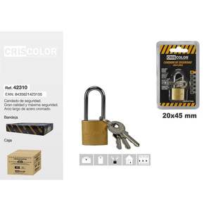 CANDADO Cadenas 20x45mm, Dispositif de Sécurité de Qualité Supérieure pour Utilisation Extérieure et Intérieure - Product Image 1