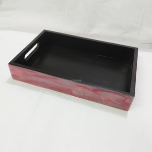 Plateau de service rectangulaire en résine blanche avec base noire élégante Home Hotel Design fabuleux décoratif pour restaurant servant l'Inde - Product Image 4