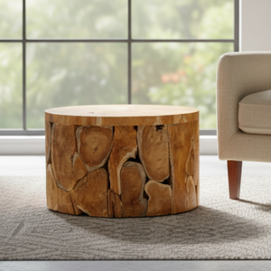 Mesa de Centro ARTERRA de Lujo, Estilo Rústico, con Base de Raíz de Teca, Exhibe una Exquisita Artesanía en Madera que Resalta la Textura Natural del Madera - Product Image 5