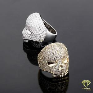 Anillo de calavera con incrustaciones de diamantes de moissanita en plata de ley 925 de primera calidad para colecciones de joyería de lujo estilo hip hop. - Product Image 2