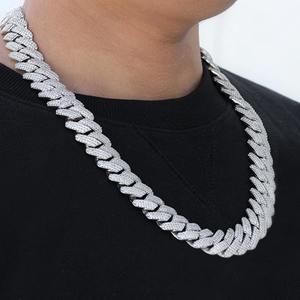 Chaîne cubaine en argent sterling 925 avec moissanite, certifiée GRA, bijoux hip-hop personnalisés, collier, accessoire de mode - Product Image 1