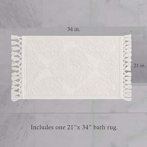 Tapis de bain en coton jacquard fabriqué à la machine avec motif ondulé antidérapant, tapis de bain de luxe - Product Image 4