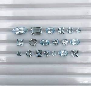 Lot de pierres précieuses d'aigue-marine naturelle, formes variées, facettées, 3-7 mm, certifiées IGI, pour la fabrication de bijoux - Product Image 3