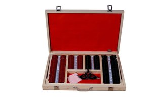 Wooden Trial Lens Kit <b>Red</b> Black Lens Set With Metal Rim Optical Lens <b>Box</b> for Vision Training for surgical use - Product Image 2