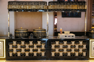 Mostrador de Comida Moderno de Acero Inoxidable para Banquetes y Buffets, Color Personalizado, Estación de Servicio de Alimentos Profesional, Simple y Ligera de Fábrica - Product Image 4