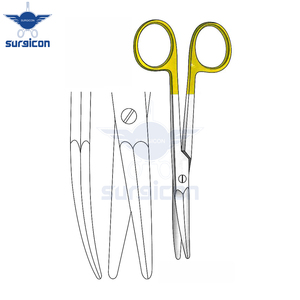 Aufricht <b>Scissor</b> 14 cm / 5-1/2 Inch <b>Curved</b> TC Gold Surgical <b>Scissors</b> Premium Stainless Steel Precision Cutting Instrument - Product Image 3