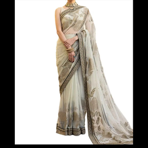Luxury <b>Designer</b> Traditional Saree Formal Events Celebrations Party Wear Long Floor-Length Georgette Polyester Wrinkle-Free - Product Image 5