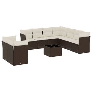 Conjunto de Sofás Grandes para Jardín en Ratán PE Marrón con Acero con Recubrimiento en Polvo, Muebles de Exterior Premium - Product Image 2