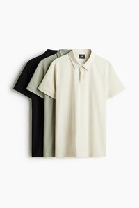 Polo classique décontracté pour homme, couleur unie, manches courtes, en coton tissé, col brodé, vente en gros - Product Image 3