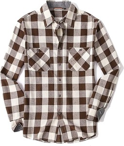 Chemise en flanelle à carreaux Buffalo de haute qualité pour hommes, chemise décontractée à deux poches, boutonnée, fournisseur en gros - Product Image 1