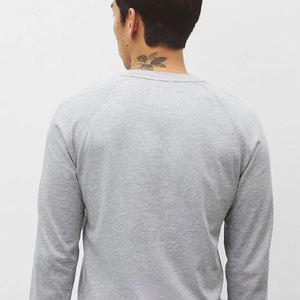 T-shirts Homme Hip Hop Oversize 100% Coton Manches Longues Col Rond Respirants Écologiques Personnalisables Prix de Gros 2026 - Product Image 6