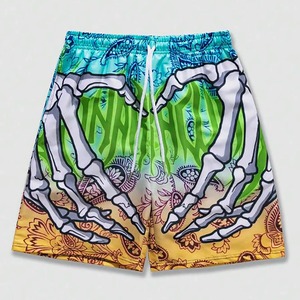 Pantalones Cortos Deportivos Casuales de Verano para Hombre, con Estampado 3D de Mano de Esqueleto, Cintura Media, Transpirables, Ajuste Holgado, a la Moda, para Playa - Product Image 4