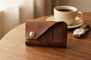 Cartera de Cuero sin Costuras Cortada con Láser, Tarjetero Minimalista de Cuero Genuino, Cartera Delgada sin Costuras para Bolsillo Delantero SLW-0014 - Product Image 2