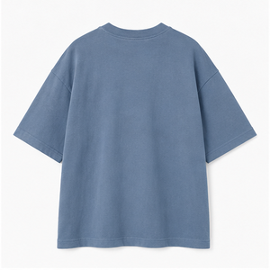 Custom Dusty Blue Soft Washed Cotton <b>Mens</b> Oversized Short Sleeve Crew Neck T-Shirt MTS-OVR-0009 - Product Image 2