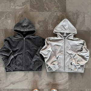 Statement-Making Fit Rhinestone Hoodie All Eyes On You in Cotton Blended Rockstar <b>Style</b> with Rhinestone Hoodie - Product Image 4