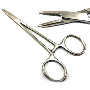 Pinza Porta Agujas Baumgartner Recta de 5.5" (14cm) Más Vendida, Pinza Quirúrgica de Sutura de Acero Inoxidable, Tijeras de Sutura Veterinaria - Product Image 1