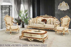 Collection de meubles de salon sculptés style Palais Impérial – Achetez un ensemble de canapés baroques 8 places, dernier style palais européen, USA - Product Image 4