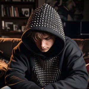 100% coton mélangé blanc épais polaire poids lourd surdimensionné impression personnalisée Logo hommes sweats à capuche et sweat-shirts - Product Image 2