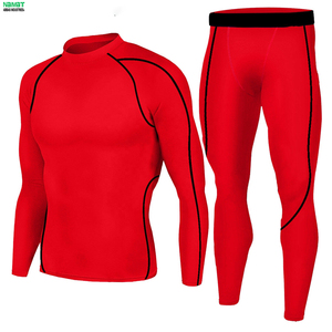 Winter Warm Skinny Base Layers Tight <b>Underwear</b> Sweat Shirt <b>Compression</b> Bottoms Kit For Workout Running Training - Product Image 2
