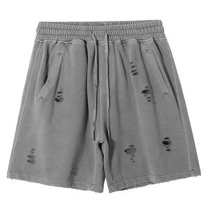 Acid Wash Vintage Custom Men's Shorts <b>Elastic</b> Waist 100% Cotton Summer Streetwear Casual Bulk Manufacturer - Product Image 4