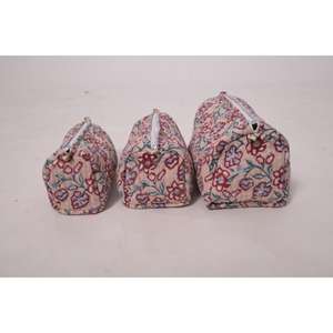 Pochette à maquillage en coton à fleurs, trousse de toilette, sac de voyage à fermeture éclair, organiseur de voyage floral - Product Image 2