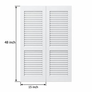 Volets extérieurs horizontaux fixes en bois massif blanc apprêté, style traditionnel, écologiques, pour décoration de maison de campagne - Product Image 2