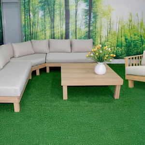 Ensemble de canapé d'angle en acacia avec structure en bois massif, finition résistante aux intempéries et coussins confortables, conçu pour les espaces de vie en plein air - Product Image 1