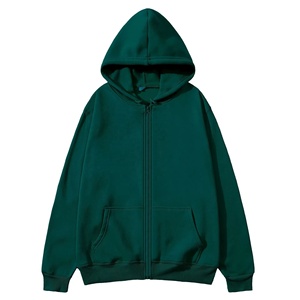 Custom Unisex for for White Full <b>Zip</b> Fleece 100% Cotton Oversized Breathable Hoodie Wholesale Sweatshirt Jacket - Product Image 5