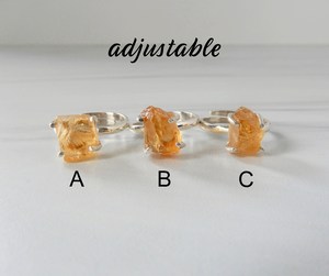 Genuine Citrine <b>Ring</b> Sterling Silver Adjustable Raw Gemstone <b>Ring</b> November Birthstone Jewelry Elegant Gift For Her - Product Image 4