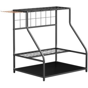 Porta Attrezzi da Giardino a 3 Ripiani Arancione per Organizzare gli Strumenti da Esterno - Product Image 5