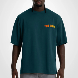 T-shirt à manches courtes pour homme, vert foncé, col rond, coupe classique, couleur unie, jersey décontracté, tricoté, 100% coton - Product Image 4
