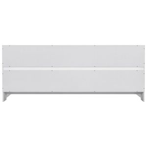 <b>White</b> Full Floor Bed with Side <b>Bookcase</b> Shelves & Guardrails - Product Image 2