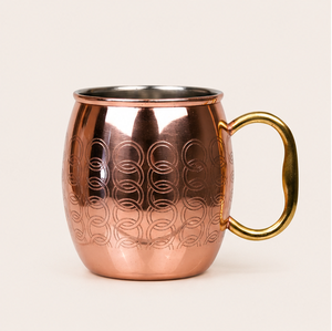 Mug en cuivre artisanal pour Moscow Mule avec un design unique en relief et une poignée robuste en laiton, tasse à bière pour bar à domicile - Product Image 6