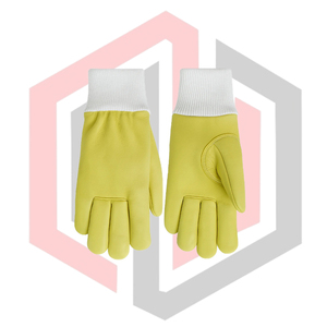 Guantes de Soldadura y Bomberos Impermeables (TIG/MIG) de Cuero con Textura Lisa, 14 Pulgadas, Puño Tejido, Sin Silicona - Product Image 5