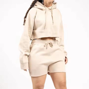 Autumn Streetwear Casual Style Customized Oversize Pullover Hoodie with 3D for Puff Print and Loose No Drawstring Sweat Shorts - Product Image 5