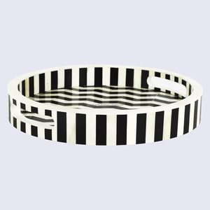 Best Quality Luxury Handmade Resin <b>Tray</b> with Handles Multi-Purpose Serving <b>Tray</b> for Snacks <b>Drinks</b> Display From India - Product Image 1