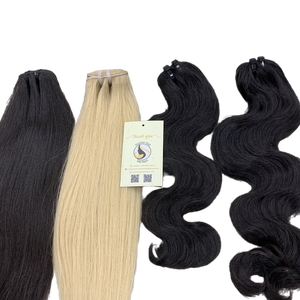 Venta caliente de alta calidad Extensiones de cabello virgen vietnamita Cutícula alineada Trama recta Negro Rubio Cuerpo Onda - Product Image 1