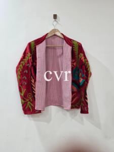 Handmade Velvet Suzani Eco-Friendly Uzbek Suzani Velvet Outerwear <b>Coat</b> Winter Boho Embroidered Women's Luxury <b>Coat</b> for Party Wea - Product Image 3