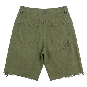 Shorts en jean vintage pour hommes, coupe bootcut, taille mi-haute, boutonnés, séchage rapide, style streetwear décontracté, vente en gros pour l'été - Product Image 5