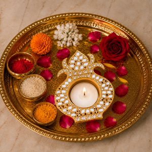 Golden Kundan Diya Holder Decorative Tealight Candle Holder Diwali Home Decor Metal Tea Light Wedding Decor <b>Party</b> Gift <b>Box</b> Set - Product Image 1