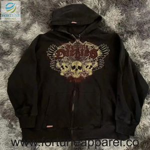 Sweat-shirt décontracté à capuche en molleton pur coton respirant et écologique pour homme, motif dessin animé, collection hiver OEM - Product Image 1