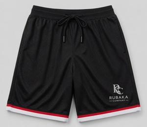 Shorts de sport blancs avec bordure marine, taille à cordon de serrage et logo Huracan, pour un style décontracté et sportif haut de gamme. - Product Image 2