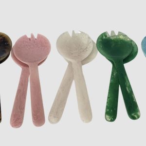 Fourchette à salade et cuillère de service en résine, modèle d'art moderne personnalisé, thème ange, style artisanal, cadeaux Europe - Product Image 3